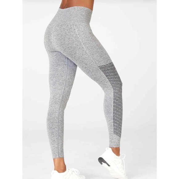 Fabletics Leggings Heather Gray High Waisted Mesh Workout Athletic Activewear XS - Picture 2 of 12